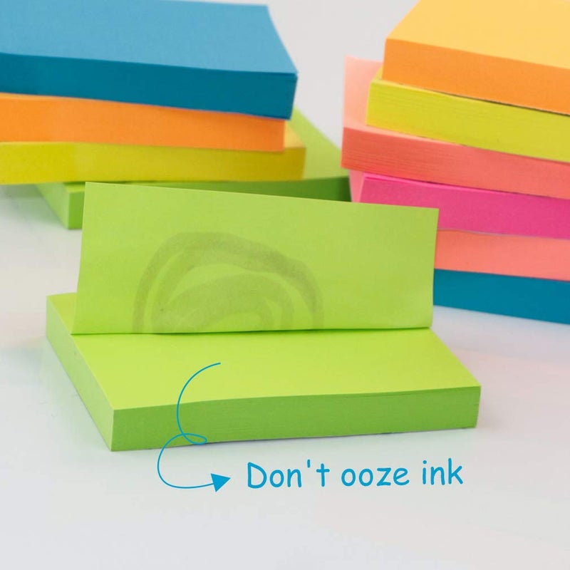 VANZAVANZU Sticky Notes - VANZAVANZU Self-Stick Notes 2x3 in, 24 Pads, 100 Sheets/Pad, 6 Bright Colors, Easy Post Notes (3x2 in, 24 Pads) - Image 3